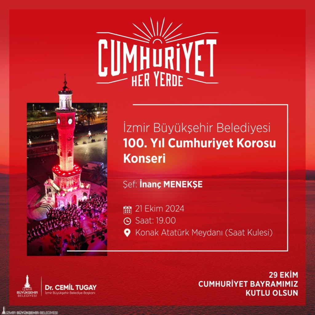 Cumhuriyet Coşkusu 100. Yıl Korosu Atatürk Meydanı'nda Sahne Alacak